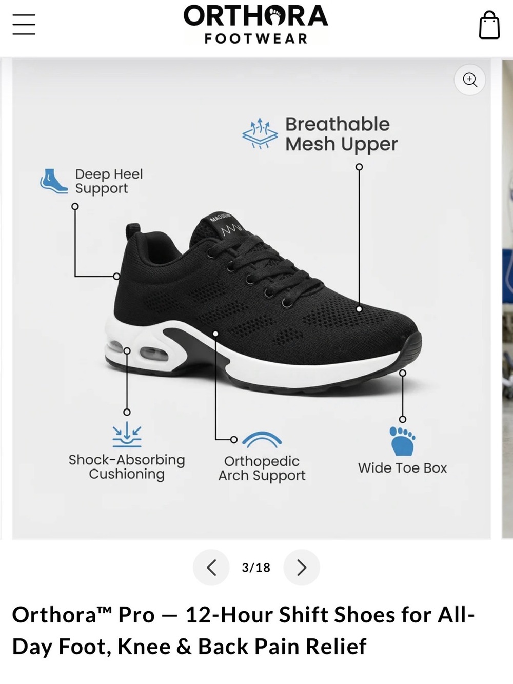 Unisex Black Knit Lace-Up Athletic Sneakers with White Sole - Picture 5 of 17